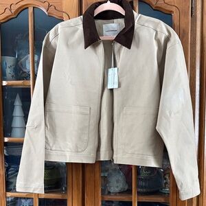 Lucky Brand Tan Jacket with Dark Brown Collar